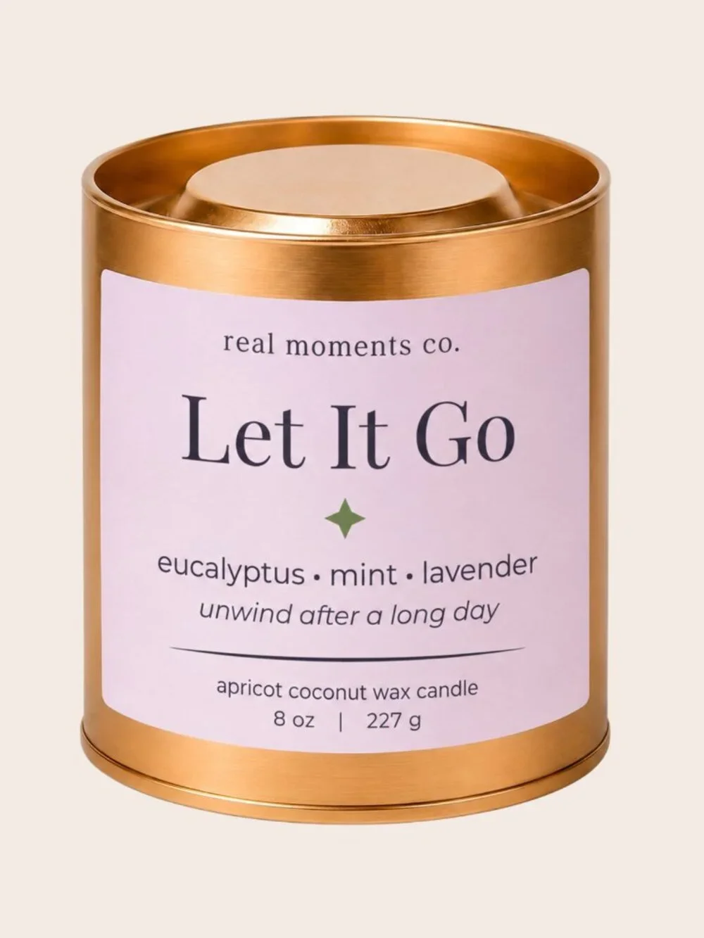 Let It Go Candle, Eucalyptus, Mint & Lavender, Self Care Candle Gift Set